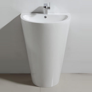 Fresca Parma White Pedestal Sink w/ Medicine Cabinet Bathroom Vanity Free Faucet Vanity Fresca
